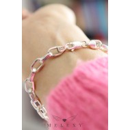 925 Ayar Gümüş Büyük Kare Ataç Zincir Bileklik