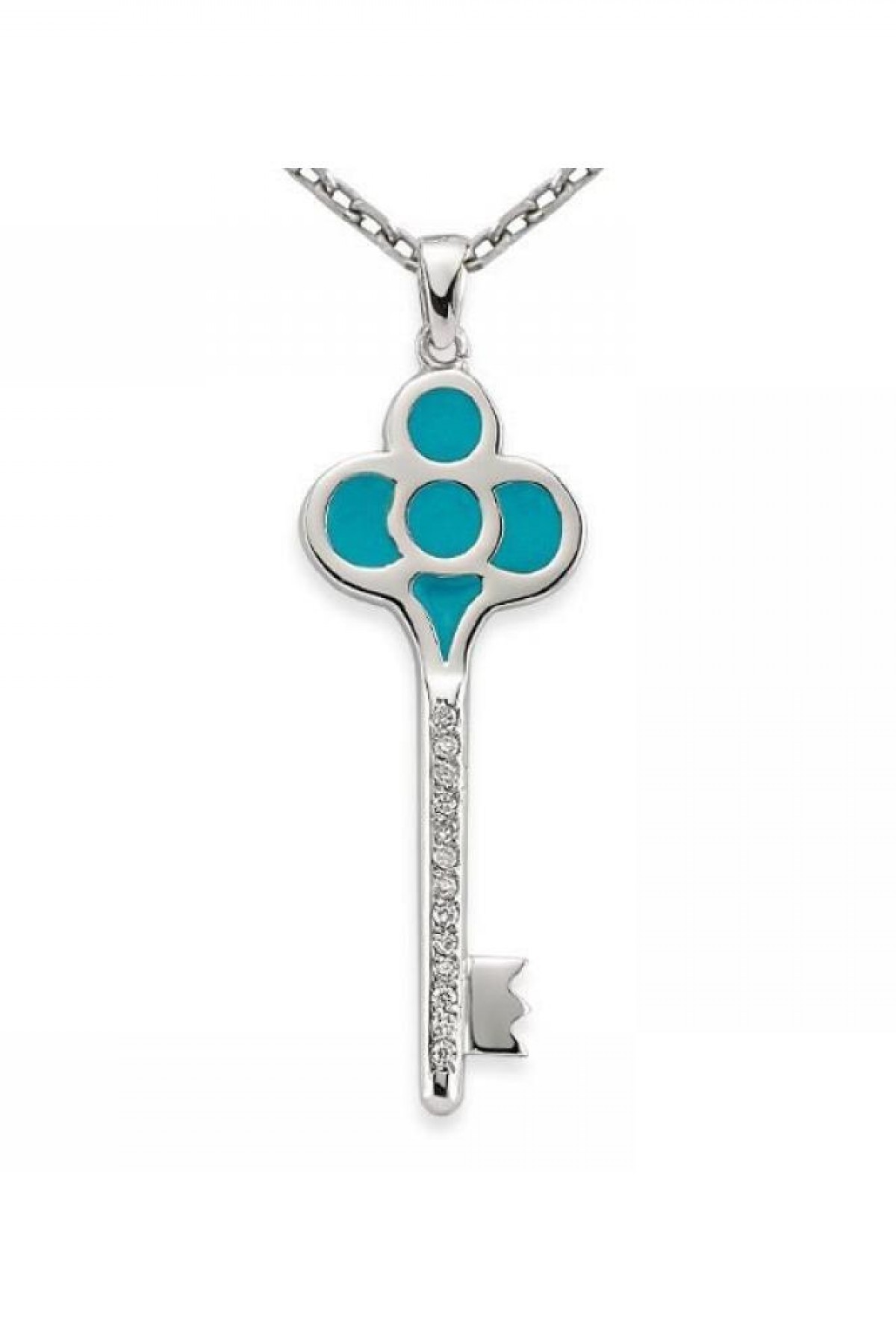 Turkuaz Maça Anahtar Kolye