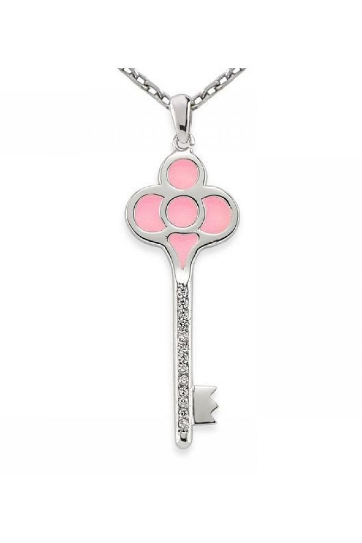 Pembe Maça Anahtar Kolye Pembe Maça Anahtar Kolye