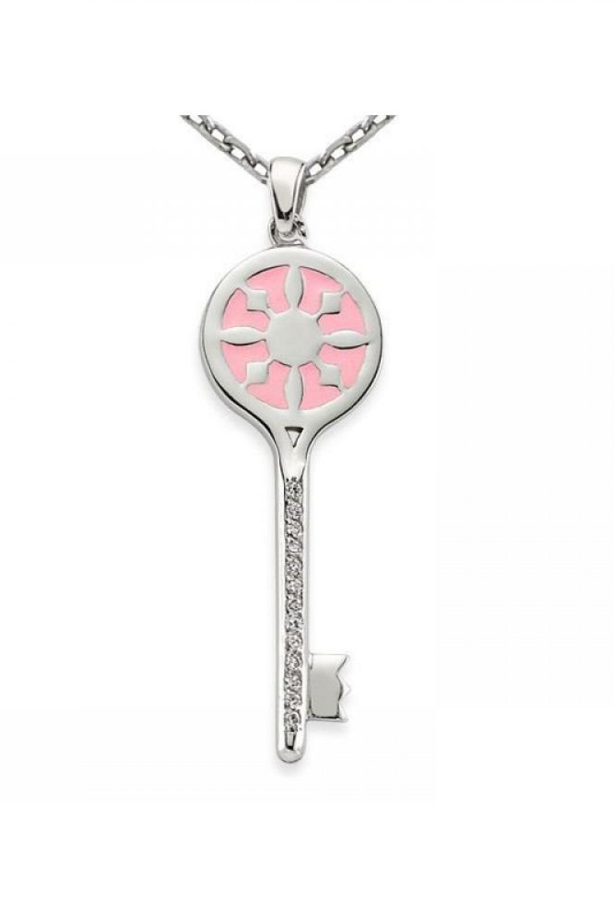 Pembe Yuvarlak Anahtar Kolye Pembe Yuvarlak Anahtar Kolye
