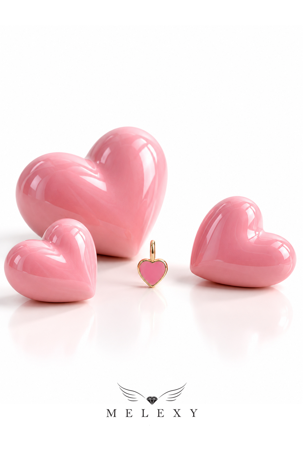 14 Ayar Altın Pembe Kalp Charm