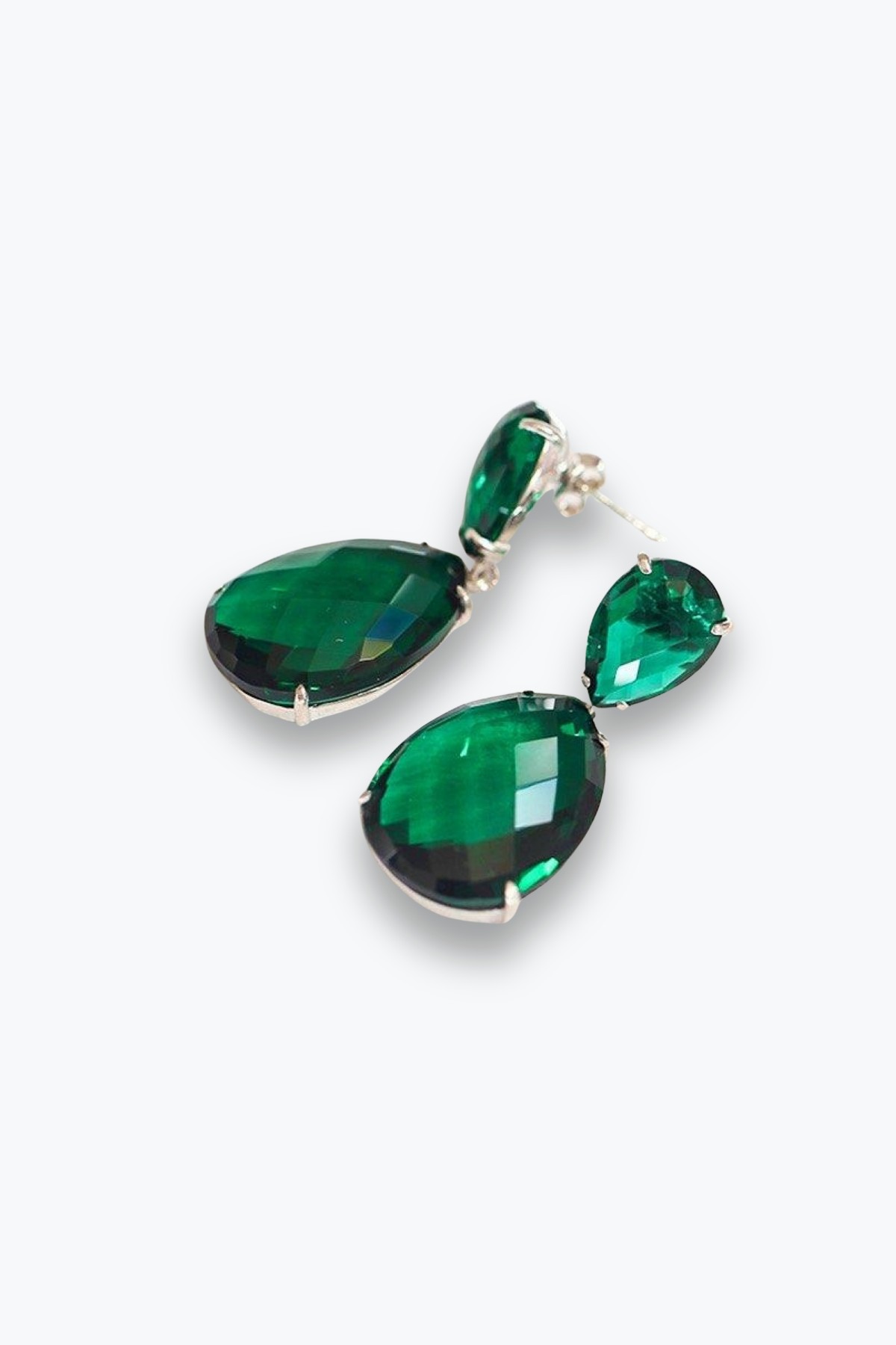 925 Ayar Gümüş Angelina Zümrüt Küpe