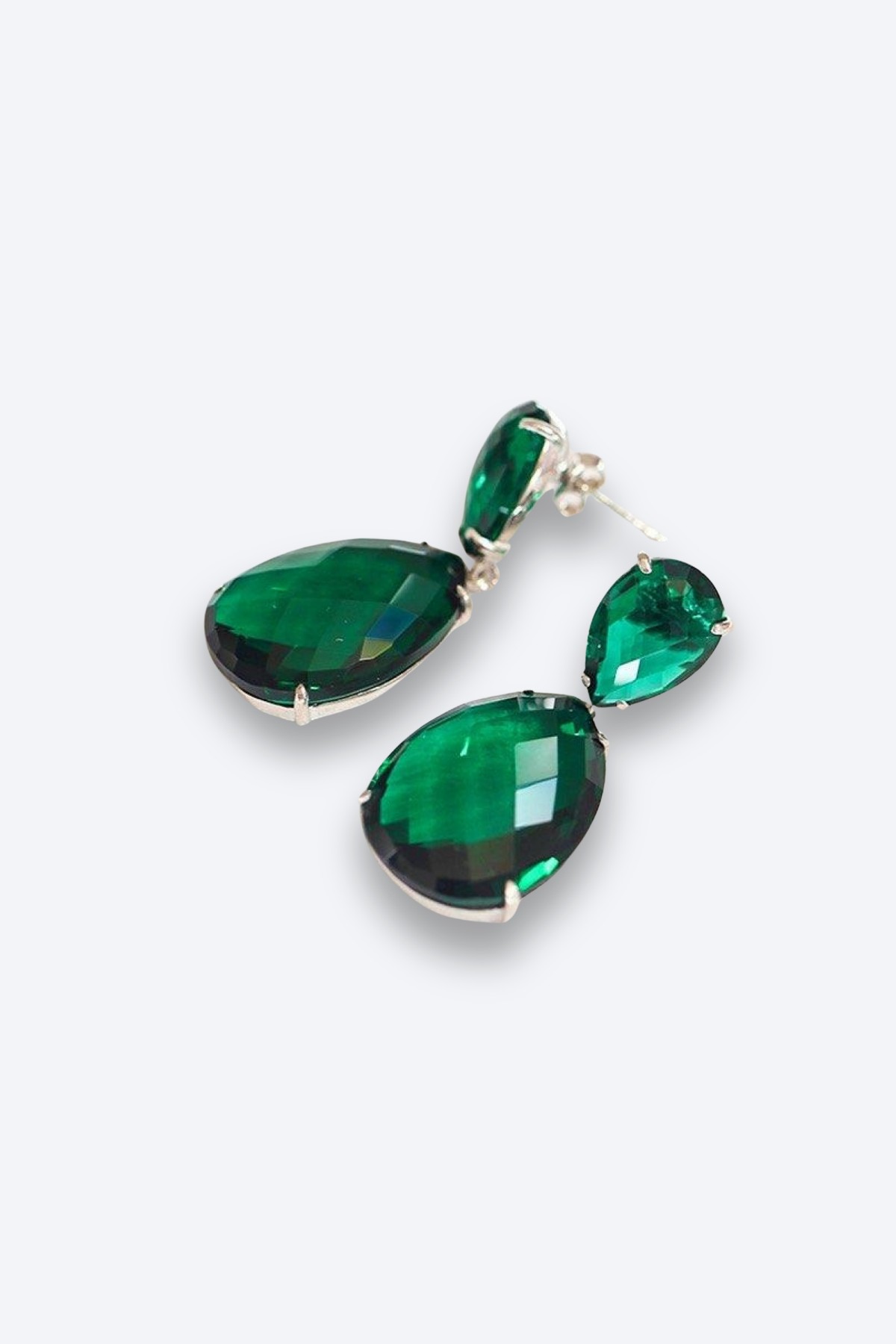 925 Ayar Gümüş Zümrüt Angelina Küpe