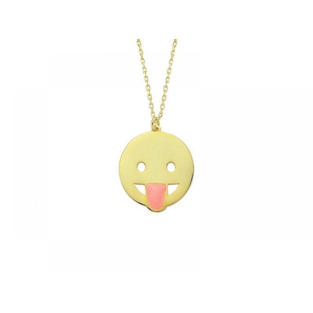 Dil Çıkaran Emoji Kolye