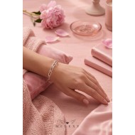 925 Ayar Gümüş Oval Ataç Zincir Bileklik