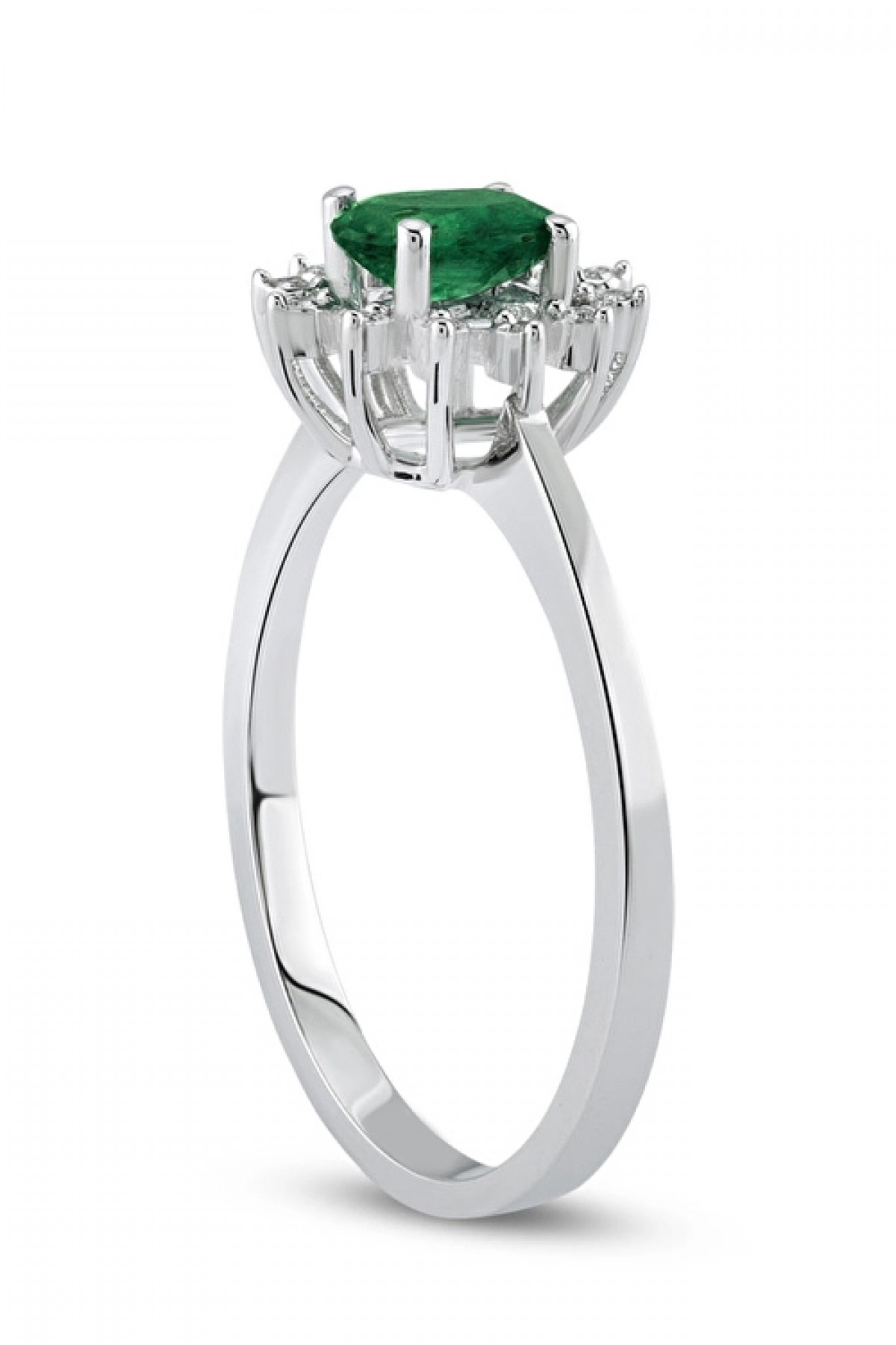 8 Ayar Altın Zümrüt Pırlanta Yüzük