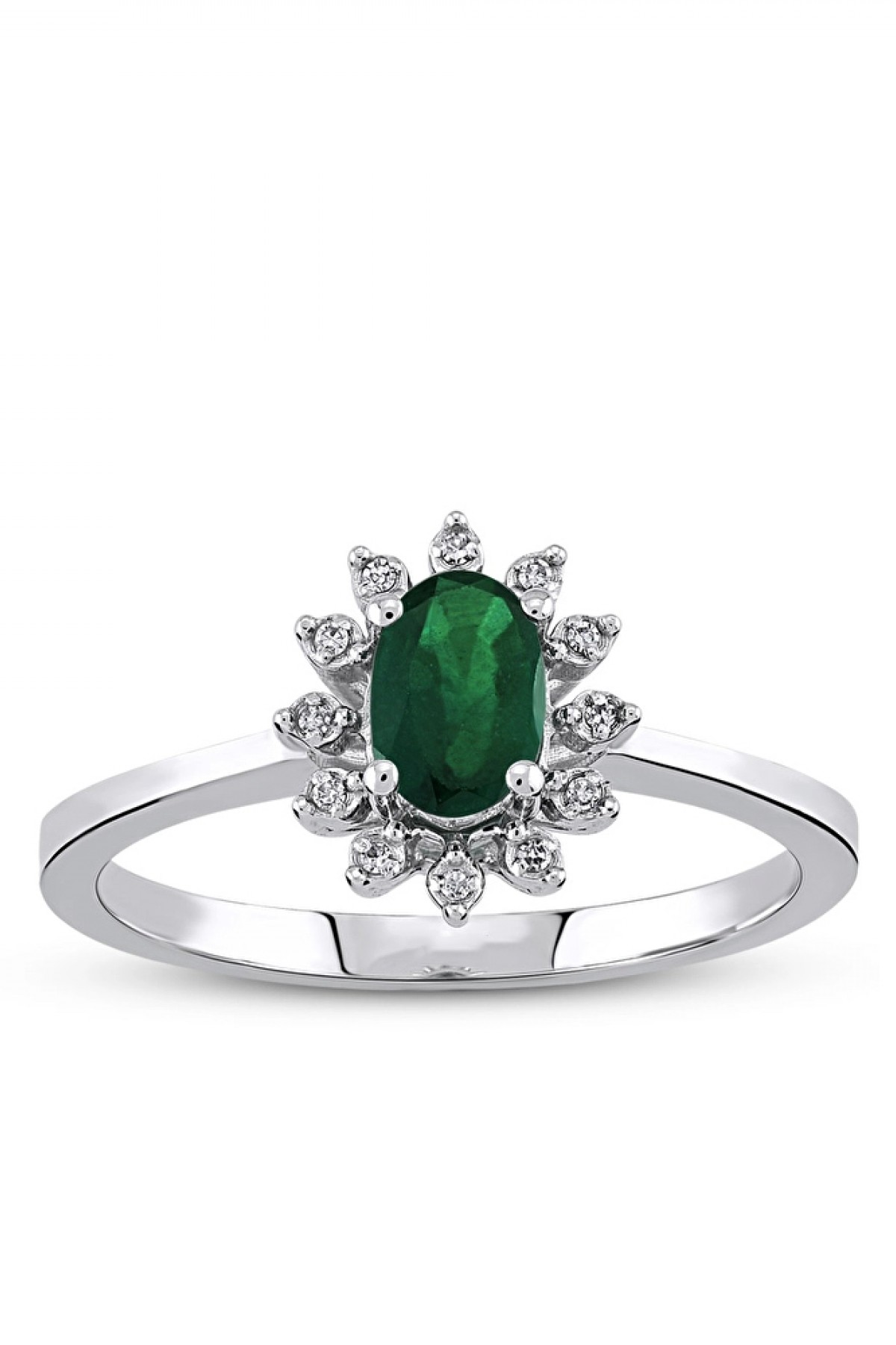 8 Ayar Altın Zümrüt Pırlanta Yüzük